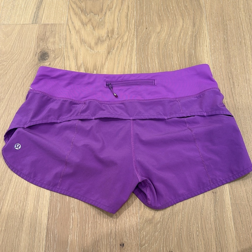Lululemon Womens Speed Short Moonlit Magenta Purple Colorful Zipper Running 8 - Picture 6 of 15